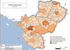 Les établissements publics à fiscalité propre (EPCI) en Pays de la Loire au 1er janvier 2022